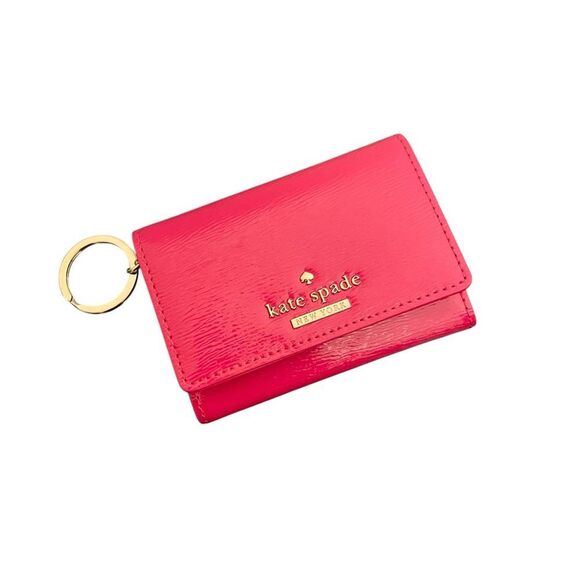 Kate Spade Cedar Street Darla Hot Pink Leather Keychain Cardholder NEW - Picture 1 of 6